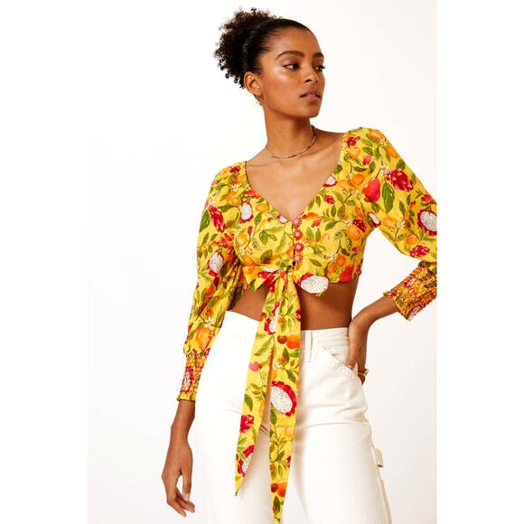 Farm Rio Tie-Waist Women's Top - New Size Small - Picture 1 of 6